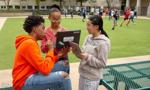 Students with laptops