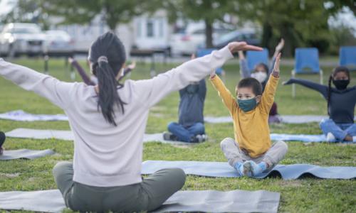 Kids Doing Yoga Outside