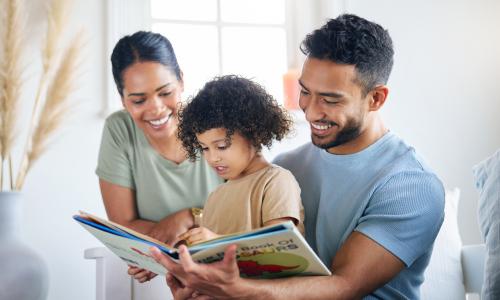 Family reading together