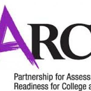Black and purple Partnership for Assessment of Readiness for College and Careers logo.