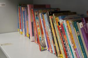 Shelf of children's books