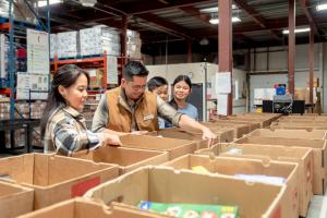 Group packing donation boxes