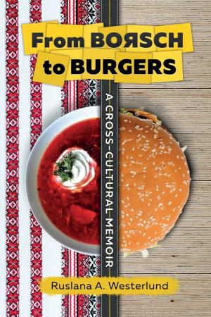 Half o a bowl of borsch and half of a burger