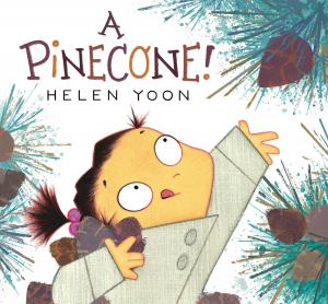 Child reaching for a pinecone