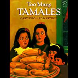 Illustration of children pile of tamales