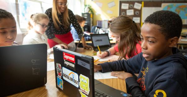 Students at laptop