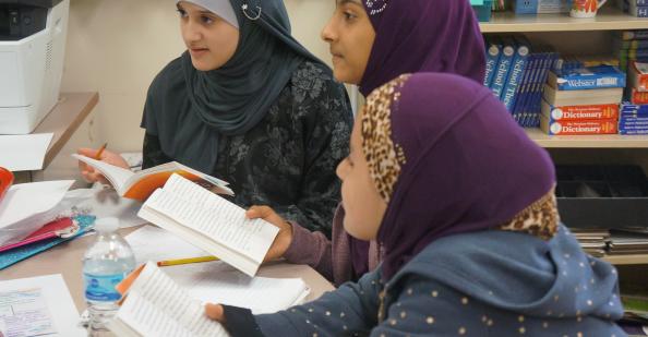 Girls reading books