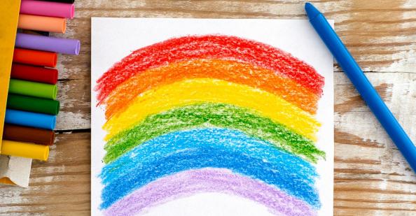 Child's drawing of a rainbow