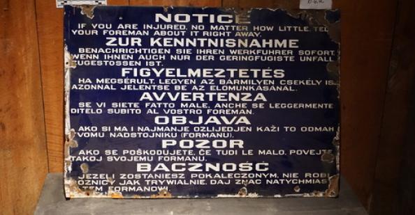 Mining sign in 7 languages
