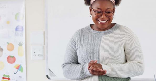 Teacher listening